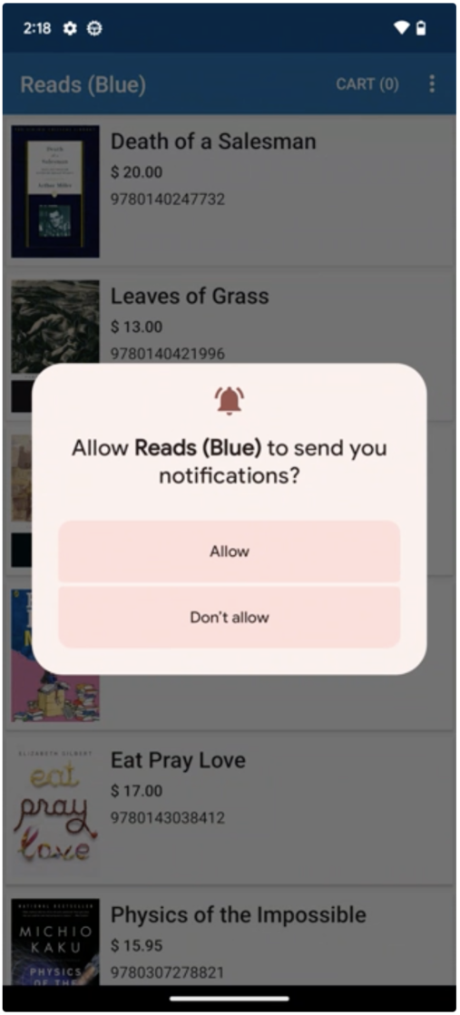 Android Notifications Permission Block