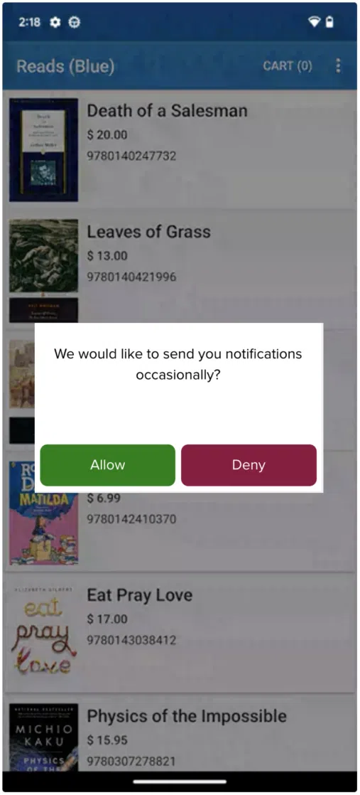 In-App Notifications Permission Request