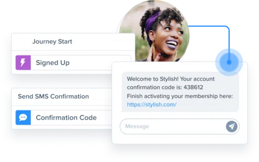 Customer integrations example using SMS confirmation codes