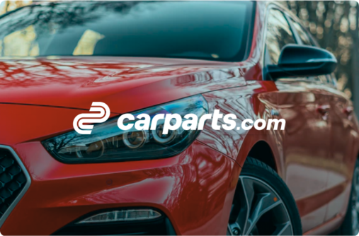 Carparts.com logo over a red SUV