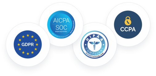 Data Security with GDPR, AICPA SOC, HIPPA compliant, and CCPA
