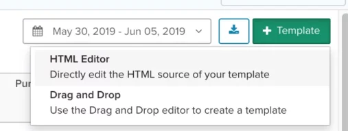HTML editor and drag and drop editor screenshot