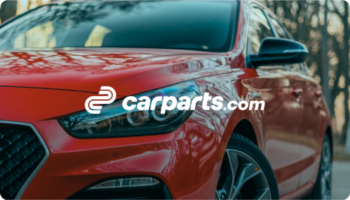 Carparts.com logo over a red SUV