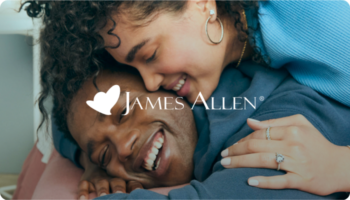 James Allen logo over an image of a man and woman embracing and smiling
