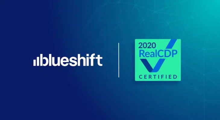 Blueshift logo with 2020 RealCDP Certified badge