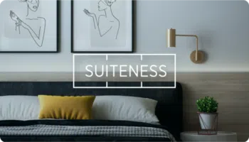 Suiteness logo in bedroom