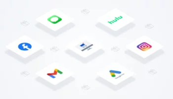 App icons for Facebook, Gmail, Google Ads, Instagram, Hulu, and others