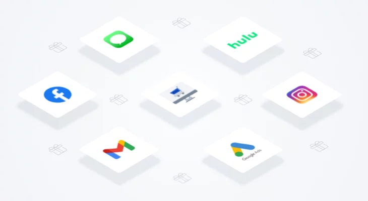 App icons for Facebook, Gmail, Google Ads, Instagram, Hulu, and others