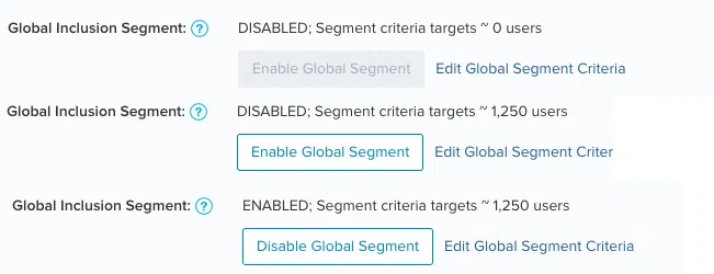 Global inclusion segments