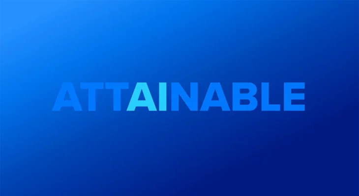 The word "attainable" with the letters "AI" highlighted