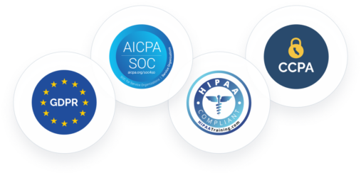 Data Security with GDPR, AICPA SOC, HIPPA compliant, and CCPA