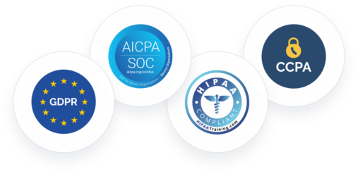 Data Security with GDPR, AICPA SOC, HIPPA compliant, and CCPA