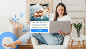 woman on her laptop experiencing a personalized shopping experience