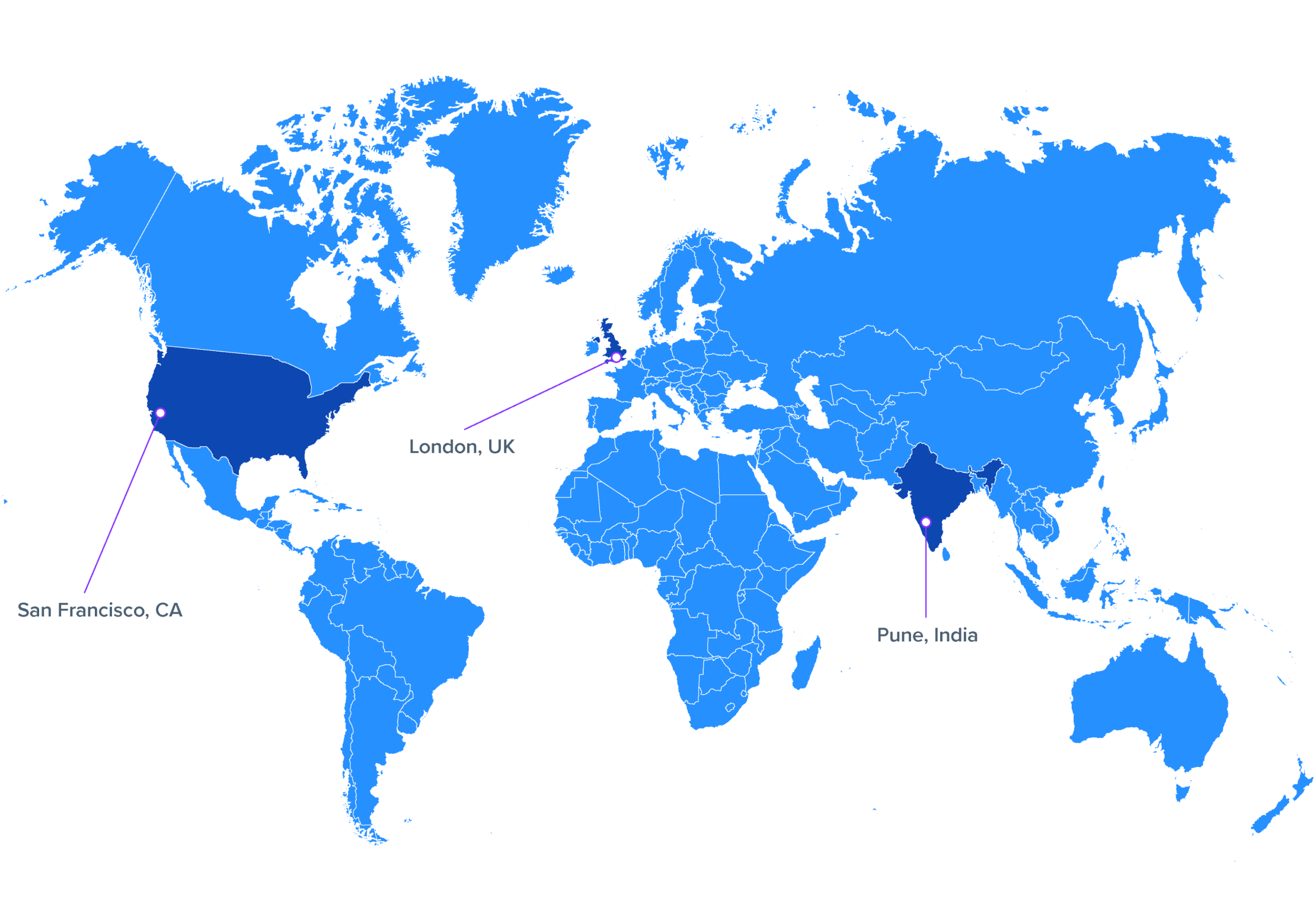 World Map of Blueshift Offices