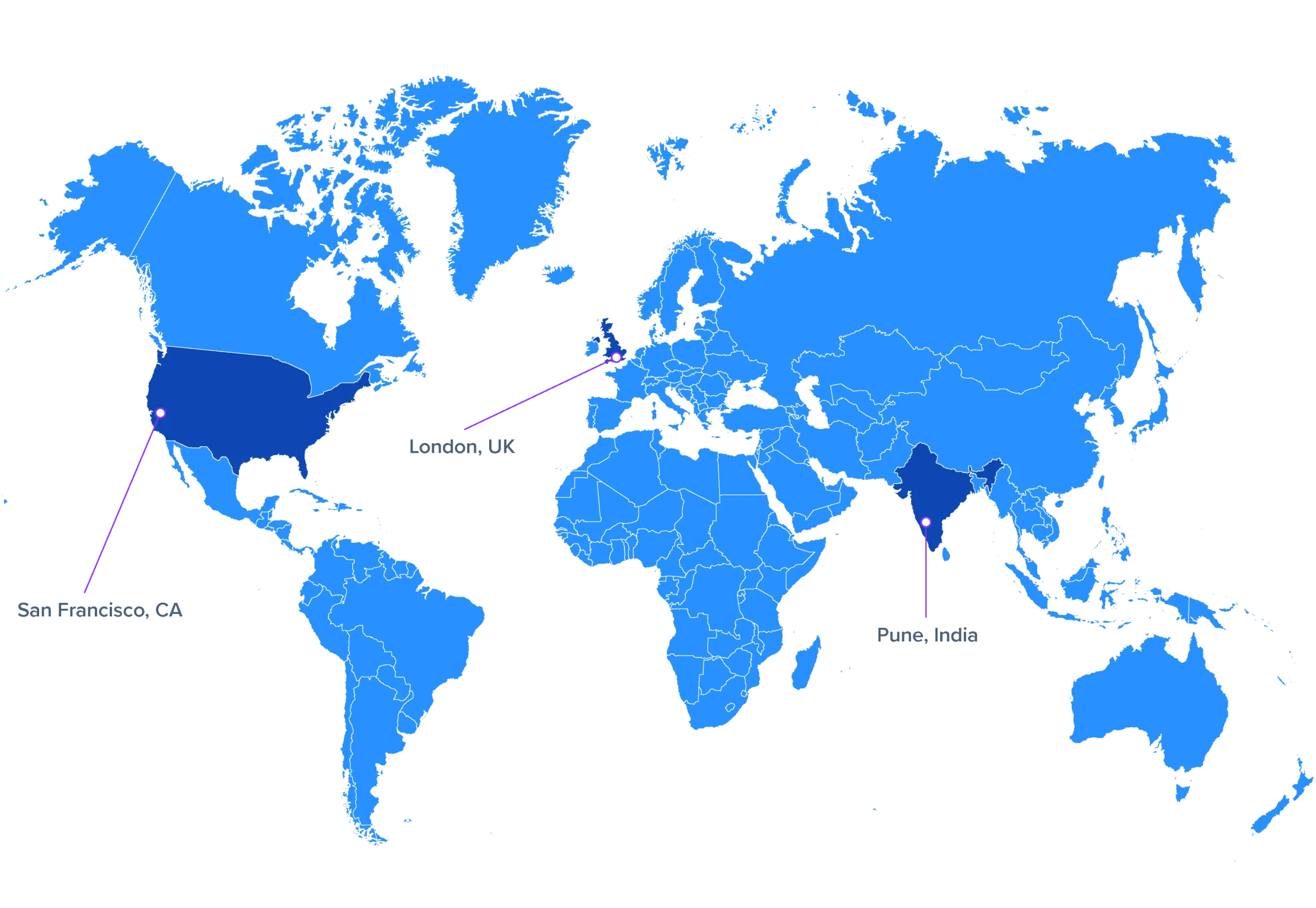 World Map of Blueshift Offices