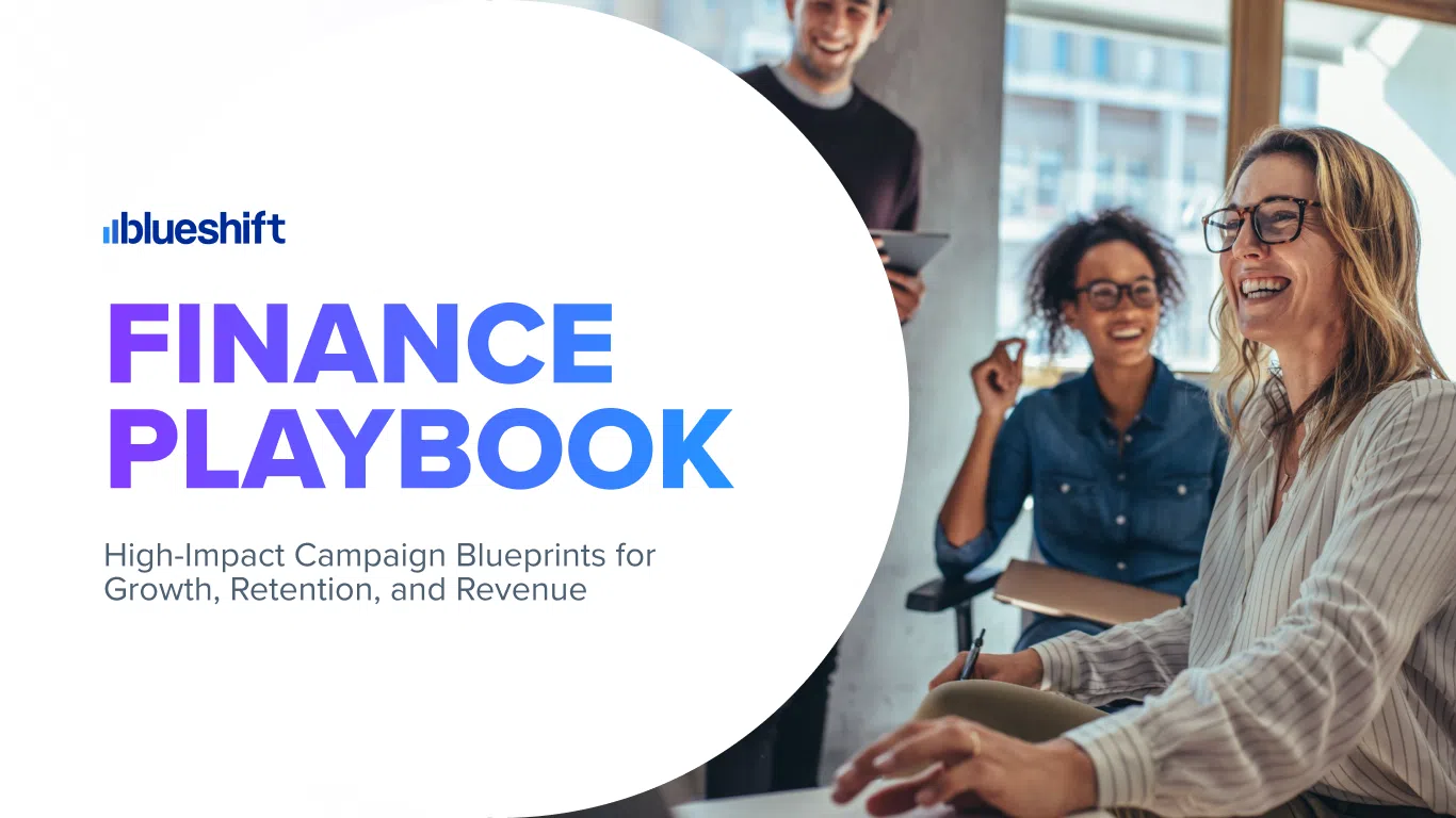 Cover for the finance playbook by Blueshift.