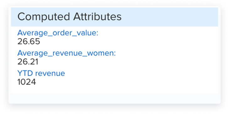 In-app screenshot showing a list of computed attributes