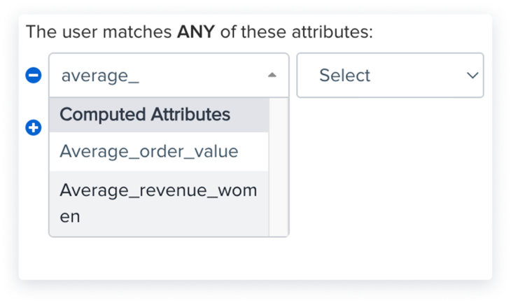 In-app screenshow of computed attributes in data studio