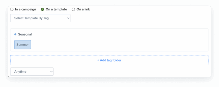 Blueshift UI example of applying segmentation to a template tag