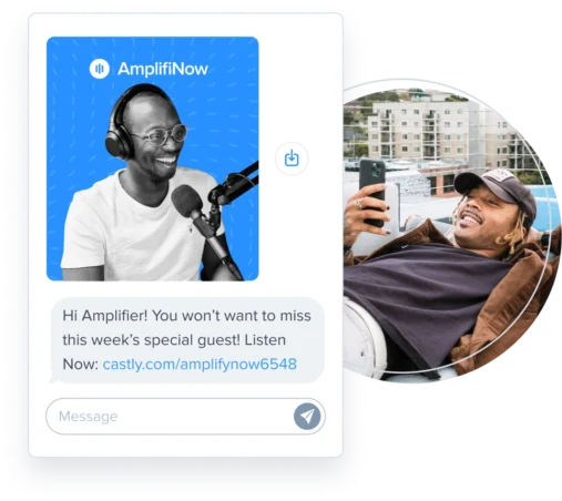 podcast sending an SMS message to a listener